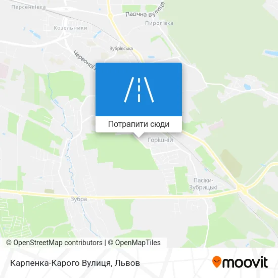 Карта Карпенка-Карого Вулиця