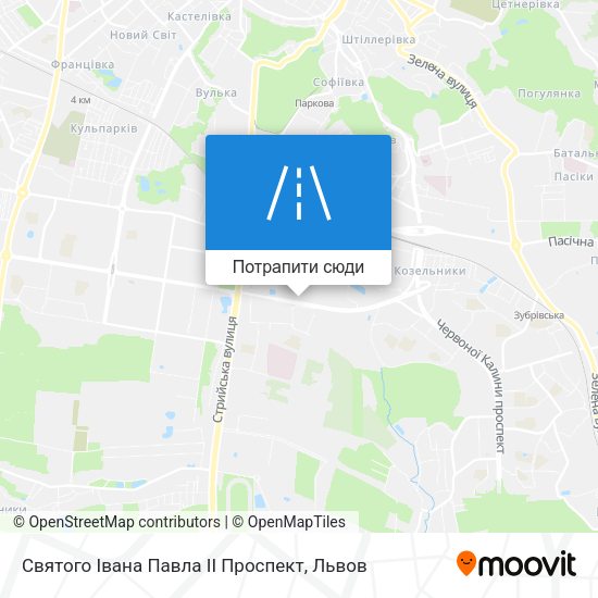Карта Святого Івана Павла II Проспект