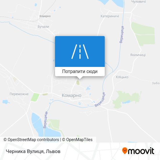 Карта Черника Вулиця