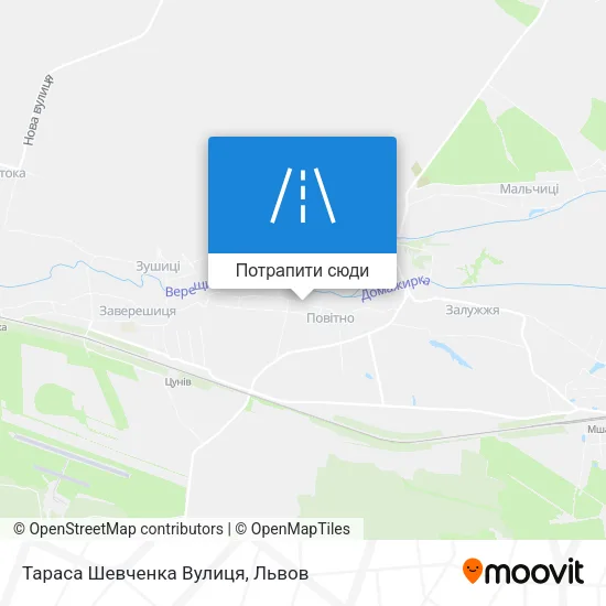 Карта Тараса Шевченка Вулиця