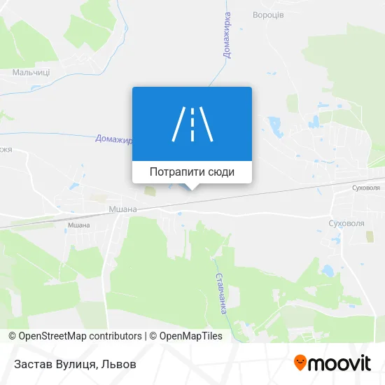 Карта Застав Вулиця