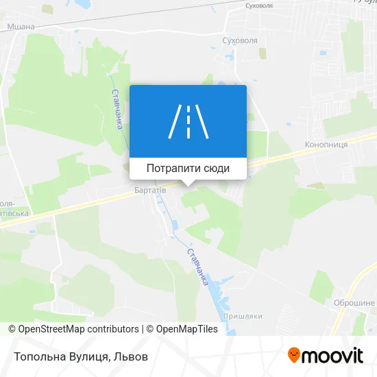 Карта Топольна Вулиця