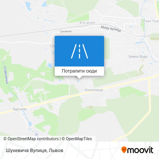 Карта Шухевича Вулиця