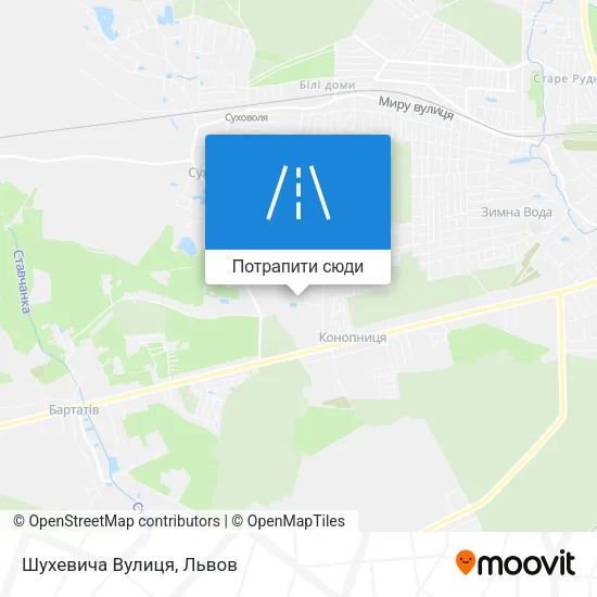 Карта Шухевича Вулиця