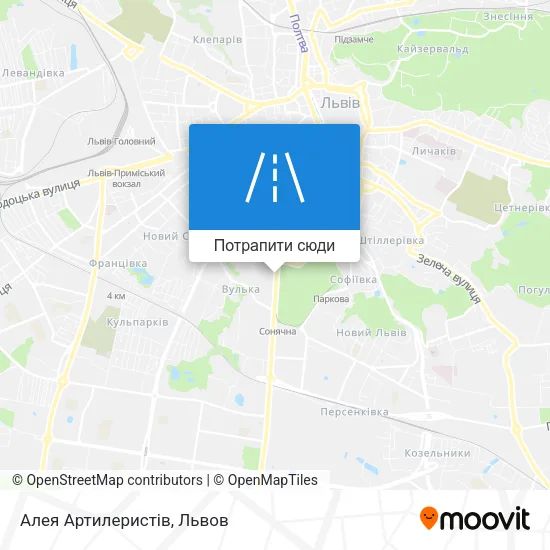 Карта Алея Артилеристів