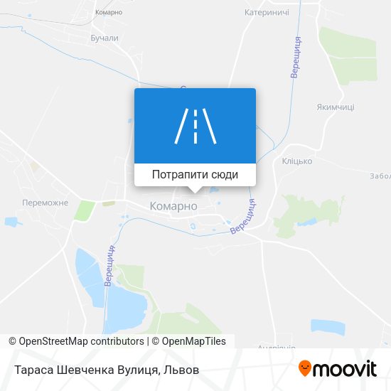 Карта Тараса Шевченка Вулиця
