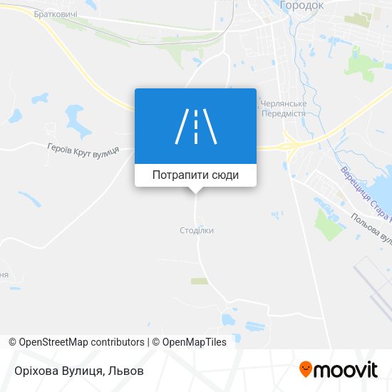 Карта Оріхова Вулиця