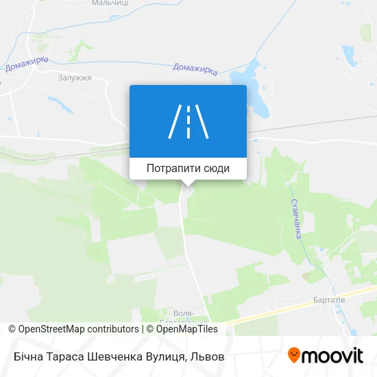 Карта Бічна Тараса Шевченка Вулиця