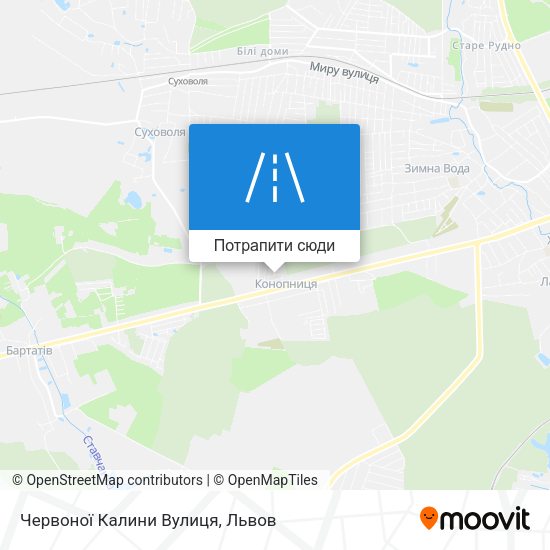 Карта Червоної Калини Вулиця