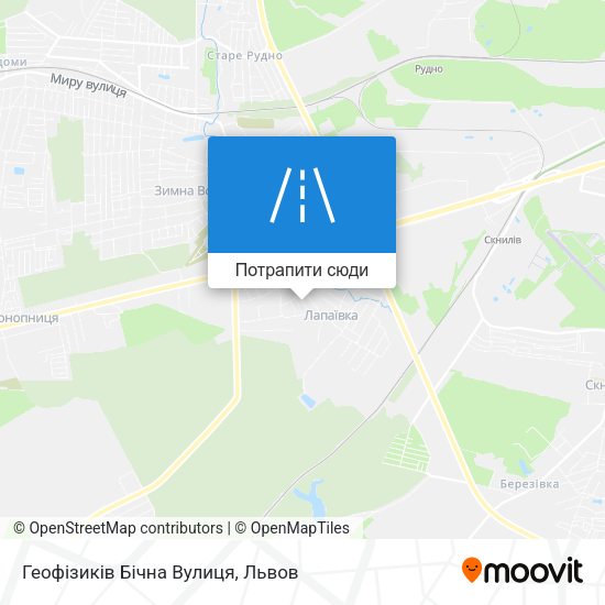 Карта Геофізиків Бічна Вулиця