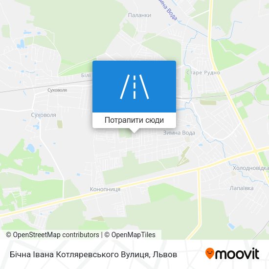 Карта Бічна Івана Котляревського Вулиця