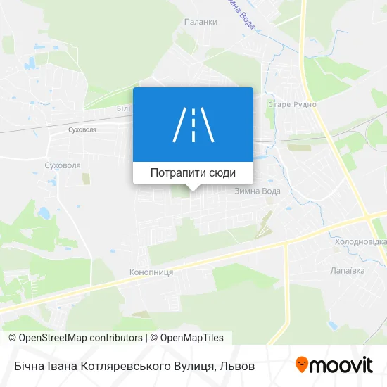 Карта Бічна Івана Котляревського Вулиця