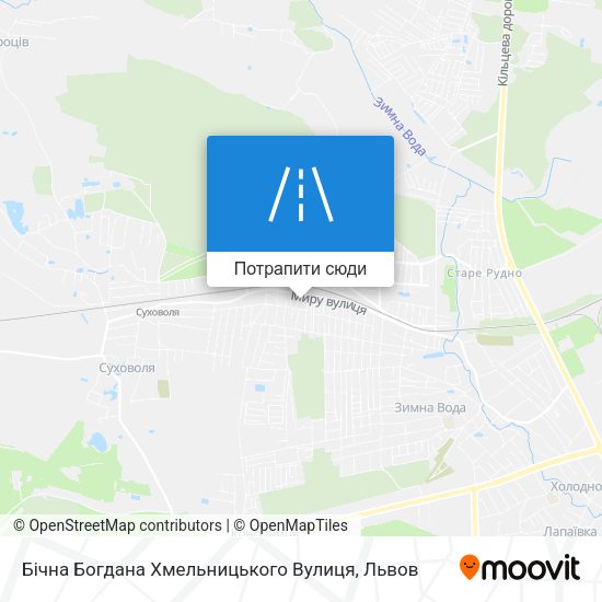 Карта Бічна Богдана Хмельницького Вулиця