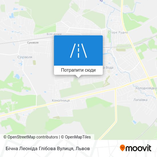 Карта Бічна Леоніда Глібова Вулиця