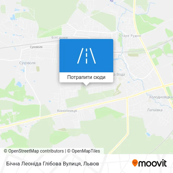 Карта Бічна Леоніда Глібова Вулиця