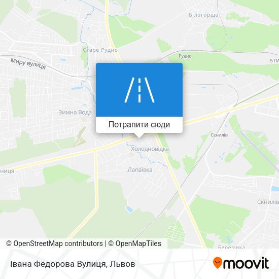 Карта Івана Федорова Вулиця