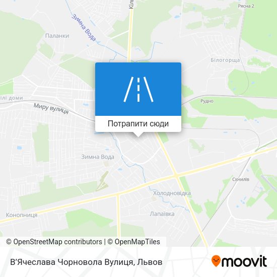 Карта В’Ячеслава Чорновола Вулиця