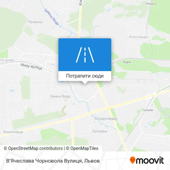 Карта В’Ячеслава Чорновола Вулиця
