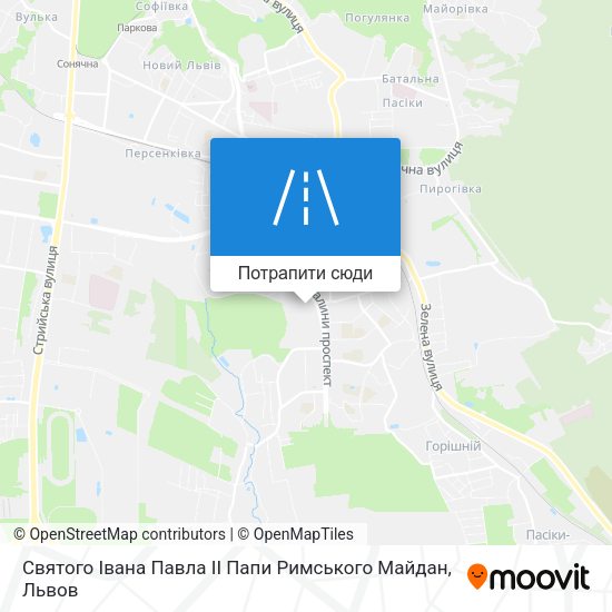 Карта Святого Івана Павла II Папи Римського Майдан