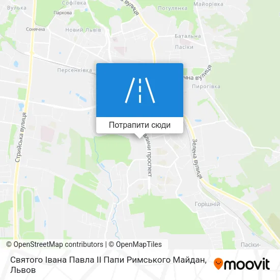 Карта Святого Івана Павла II Папи Римського Майдан