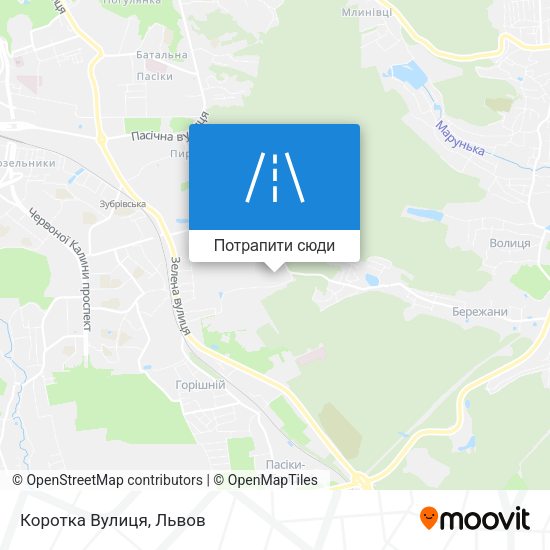 Карта Коротка Вулиця