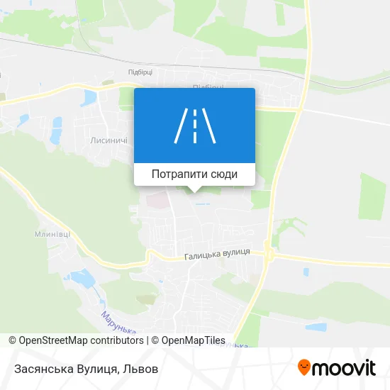 Карта Засянська Вулиця