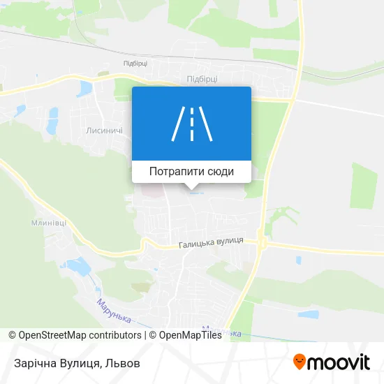 Карта Зарічна Вулиця