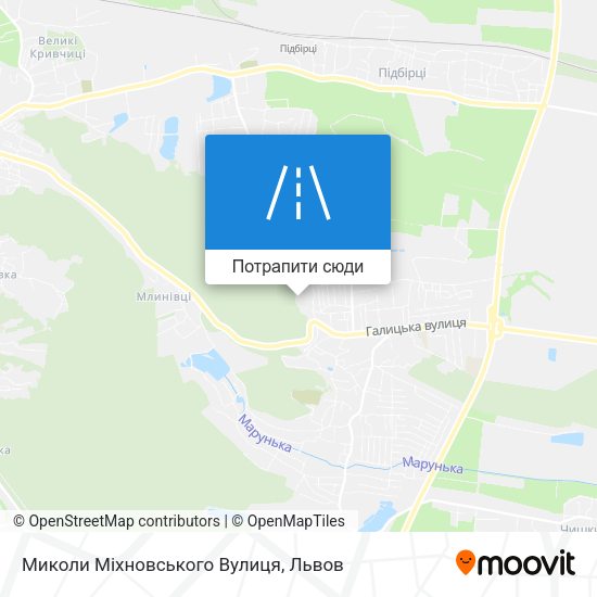 Карта Миколи Міхновського Вулиця