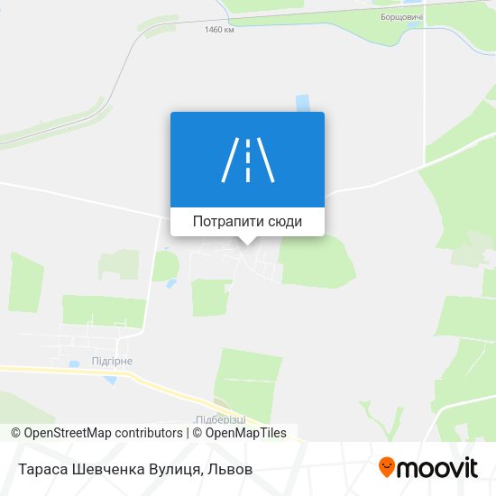 Карта Тараса Шевченка Вулиця