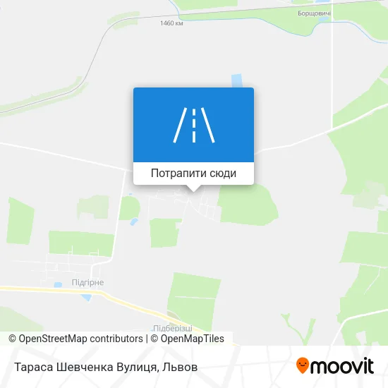 Карта Тараса Шевченка Вулиця