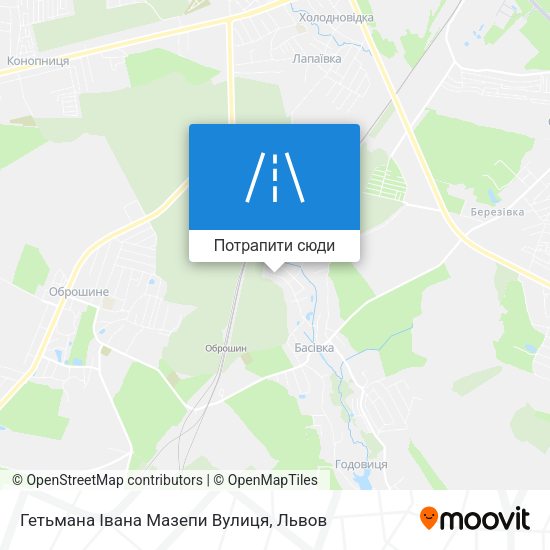 Карта Гетьмана Івана Мазепи Вулиця