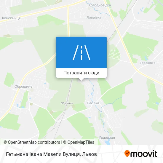 Карта Гетьмана Івана Мазепи Вулиця