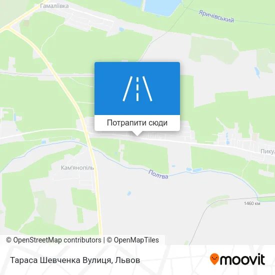 Карта Тараса Шевченка Вулиця
