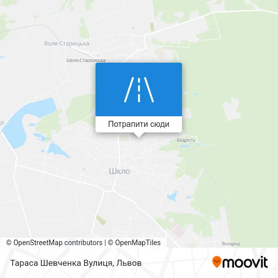 Карта Тараса Шевченка Вулиця