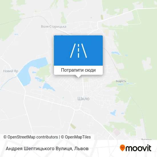 Карта Андрея Шептицького Вулиця