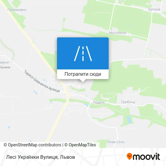 Карта Лесі Українки Вулиця