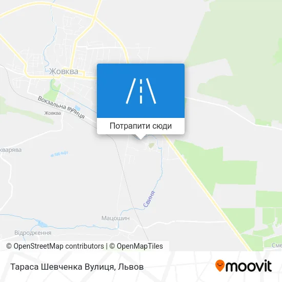 Карта Тараса Шевченка Вулиця