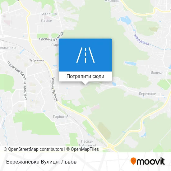 Карта Бережанська Вулиця