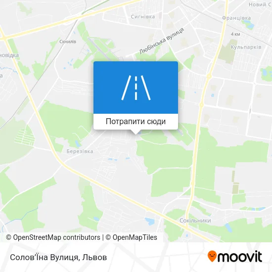 Карта Солов’Їна Вулиця