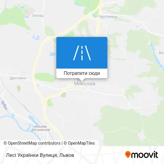 Карта Лесі Українки Вулиця