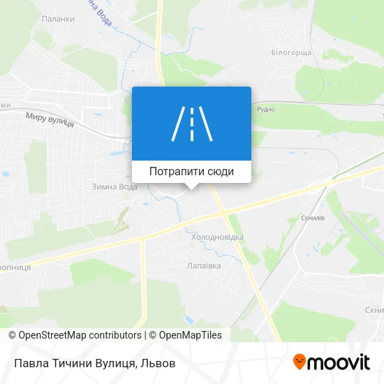 Карта Павла Тичини Вулиця