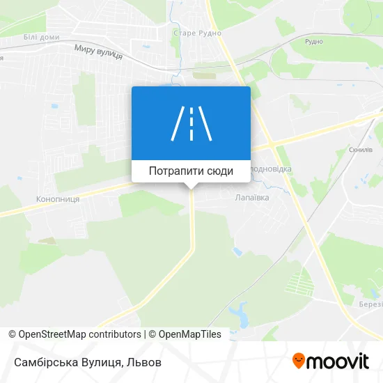 Карта Самбірська Вулиця
