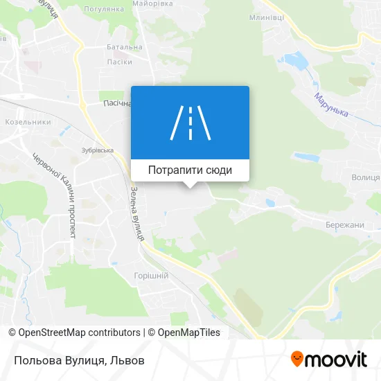Карта Польова Вулиця