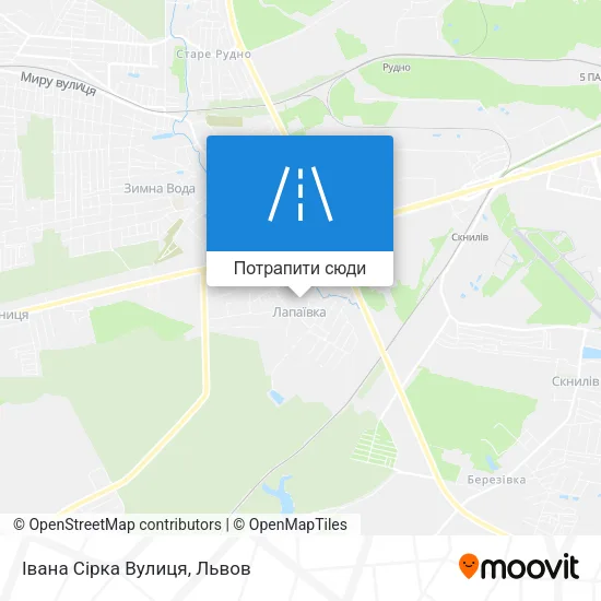 Карта Івана Сірка Вулиця