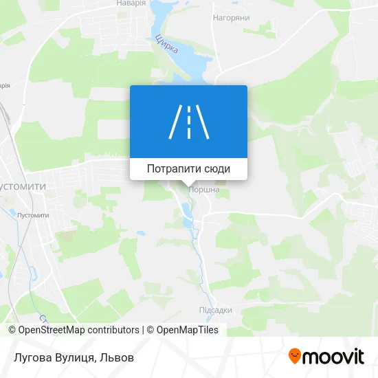 Карта Лугова Вулиця