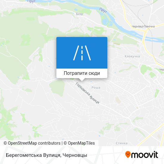 Карта Берегометська Вулиця