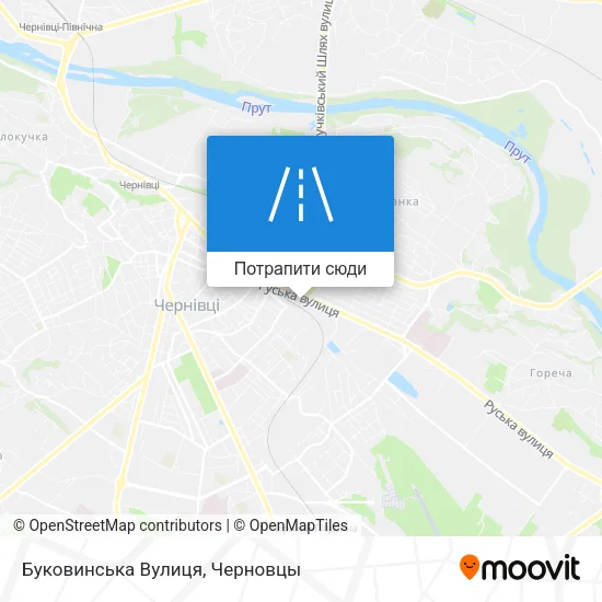 Карта Буковинська Вулиця