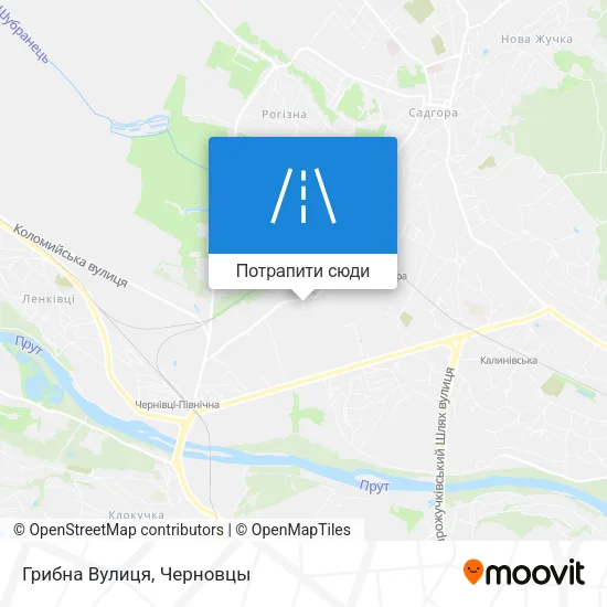Карта Грибна Вулиця