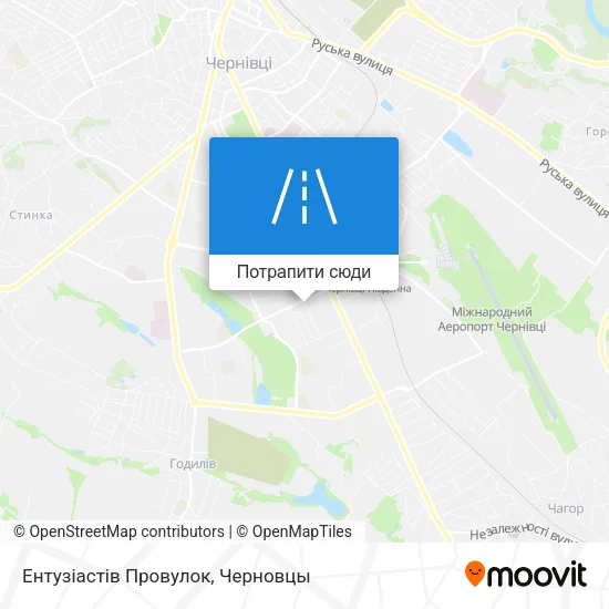 Карта Ентузіастів Провулок