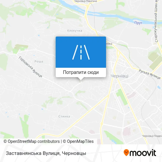 Карта Заставнянська Вулиця